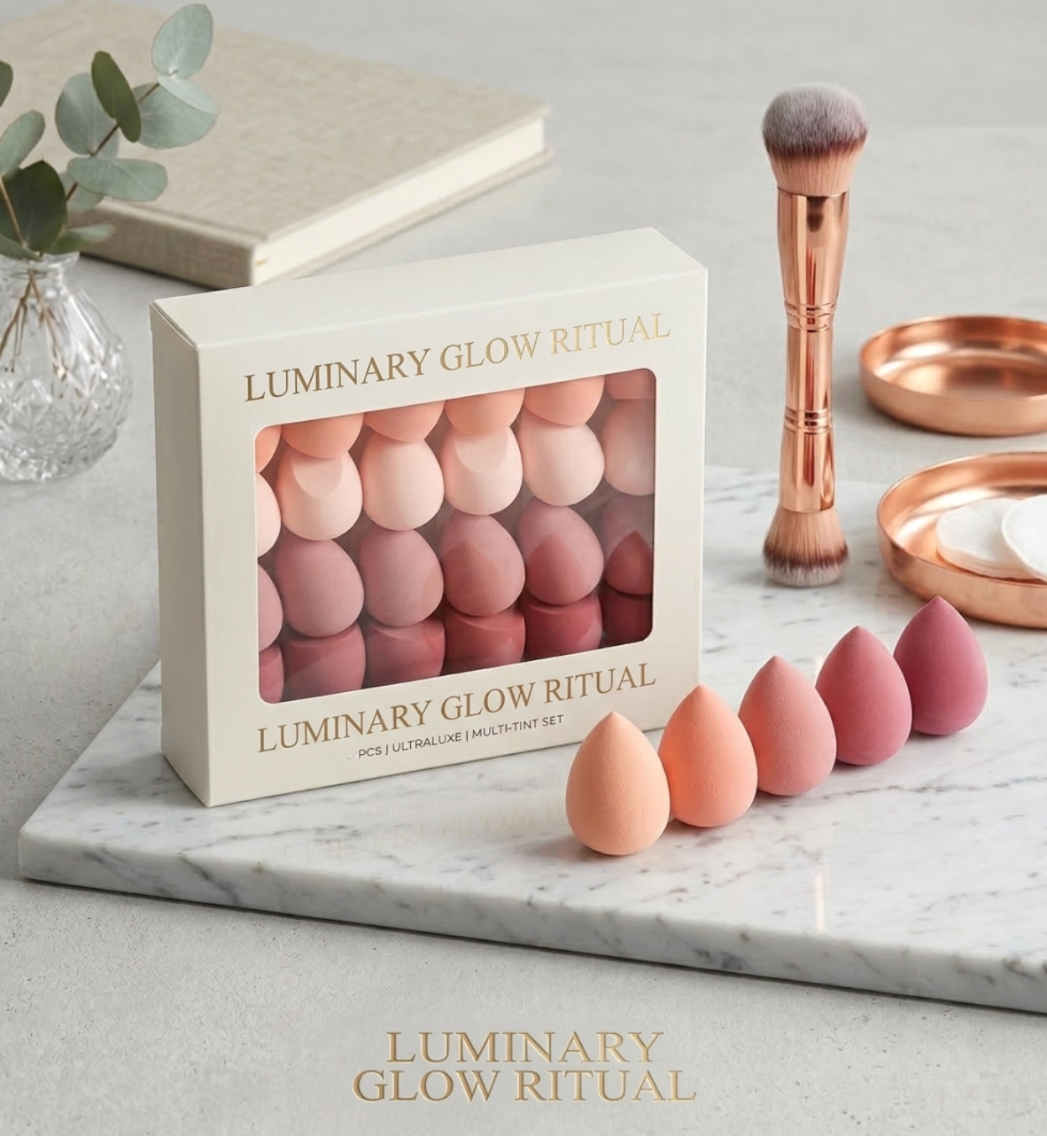 Set of make-up sponges, containing 7 or 18 pieces