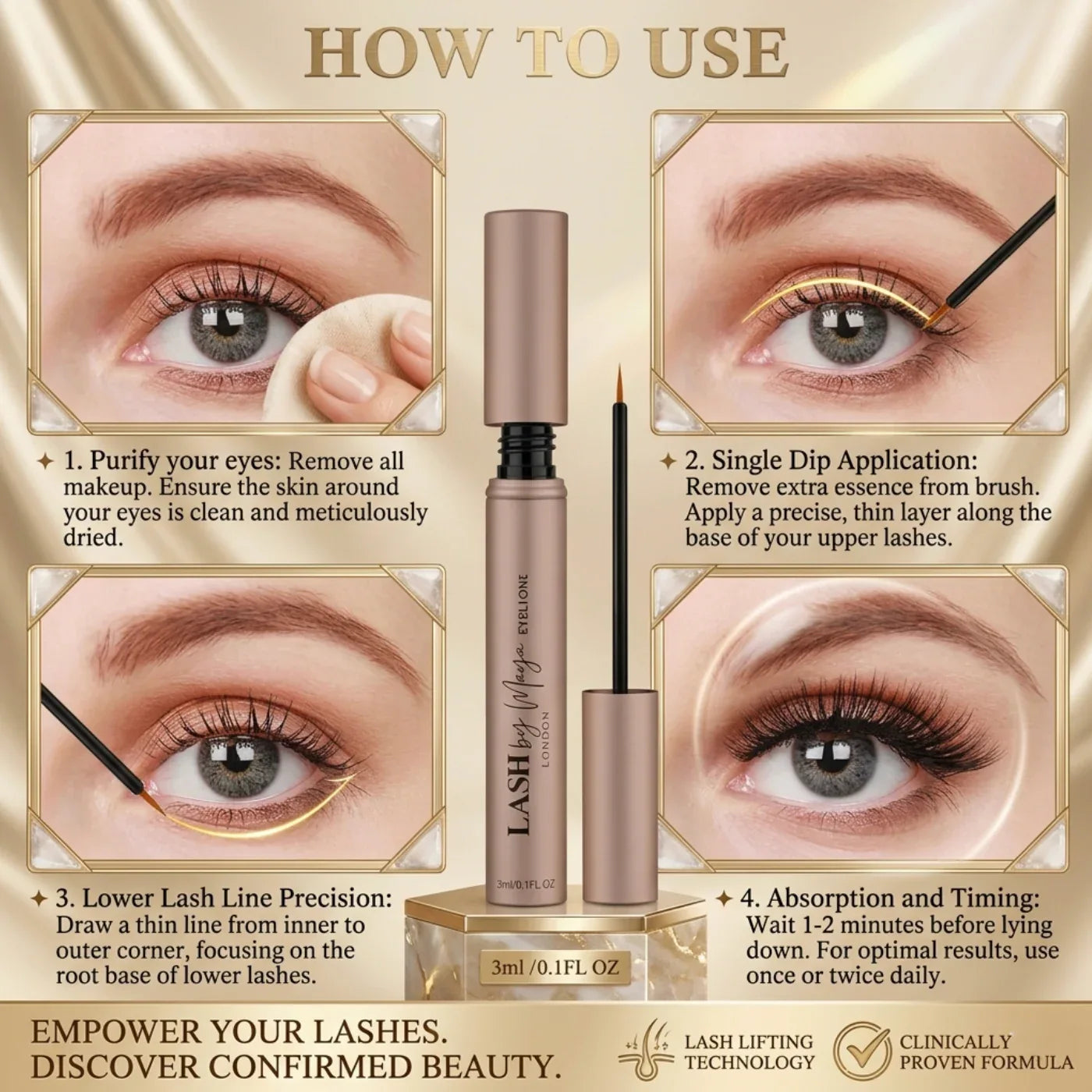 Lash by Maya – Eyelash Growth Serum with Peptid3D™