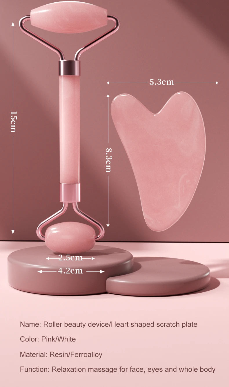 Jade Facial Massage Kit – Jade Roller + Gua Sha