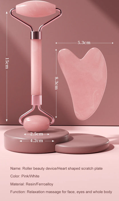 Jade Facial Massage Kit – Jade Roller + Gua Sha