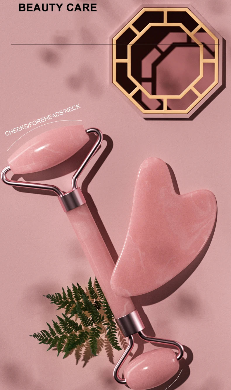 Jade Facial Massage Kit – Jade Roller + Gua Sha