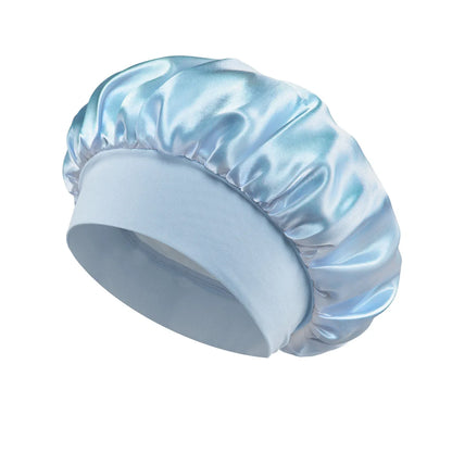 Premium Anti-Frizz Double-Sided Satin Hair Cap with Flexible Brim