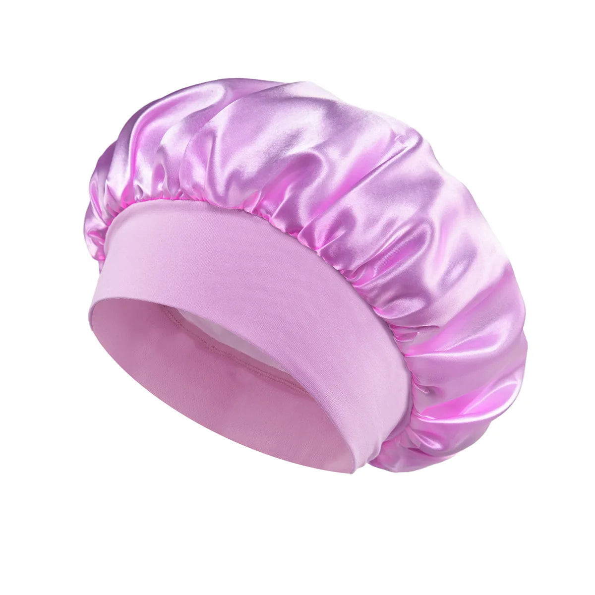 Premium Anti-Frizz Double-Sided Satin Hair Cap with Flexible Brim