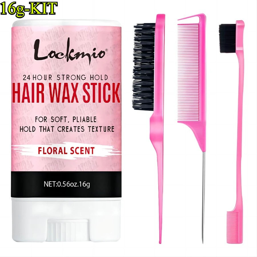 Professional Hair Wax Stick + FREE Brush Kit — Light Hold, Perfect Finish for 24 Hours