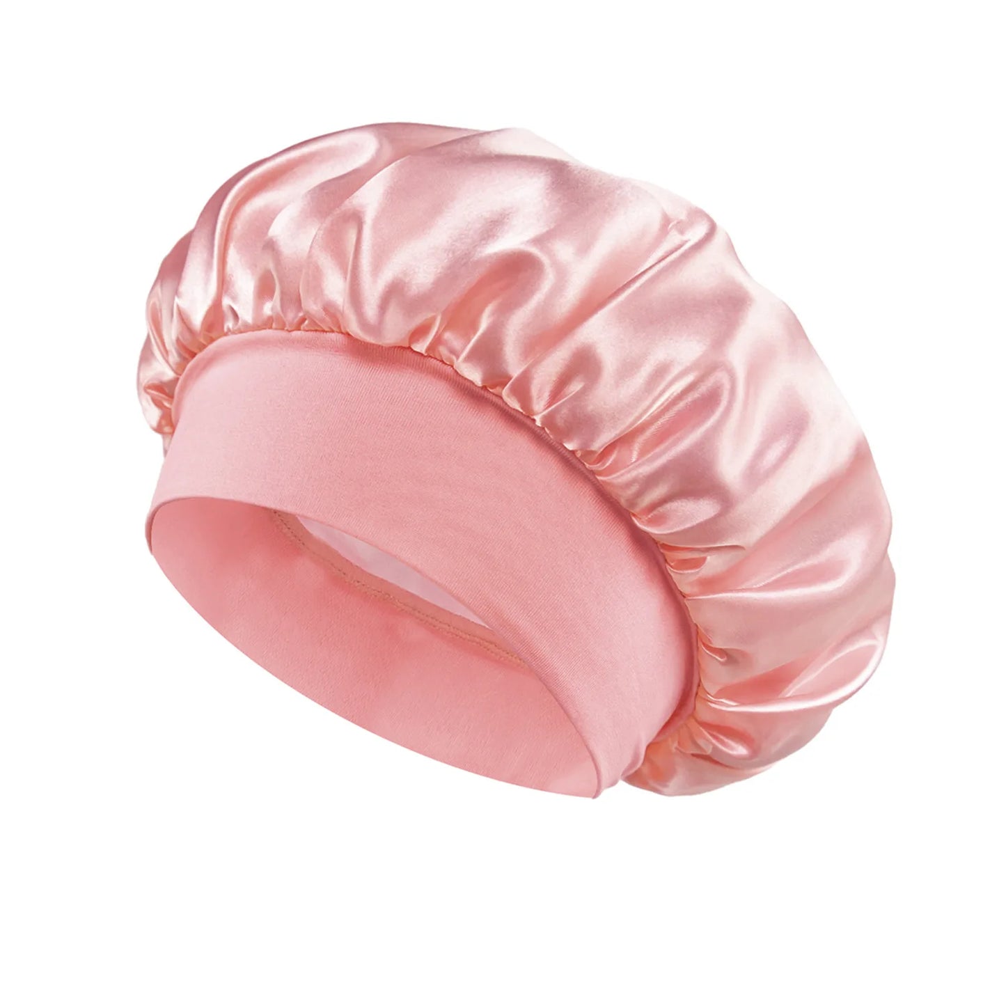 Premium Anti-Frizz Double-Sided Satin Hair Cap with Flexible Brim
