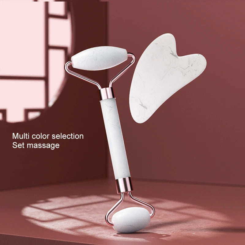 Jade Facial Massage Kit – Jade Roller + Gua Sha