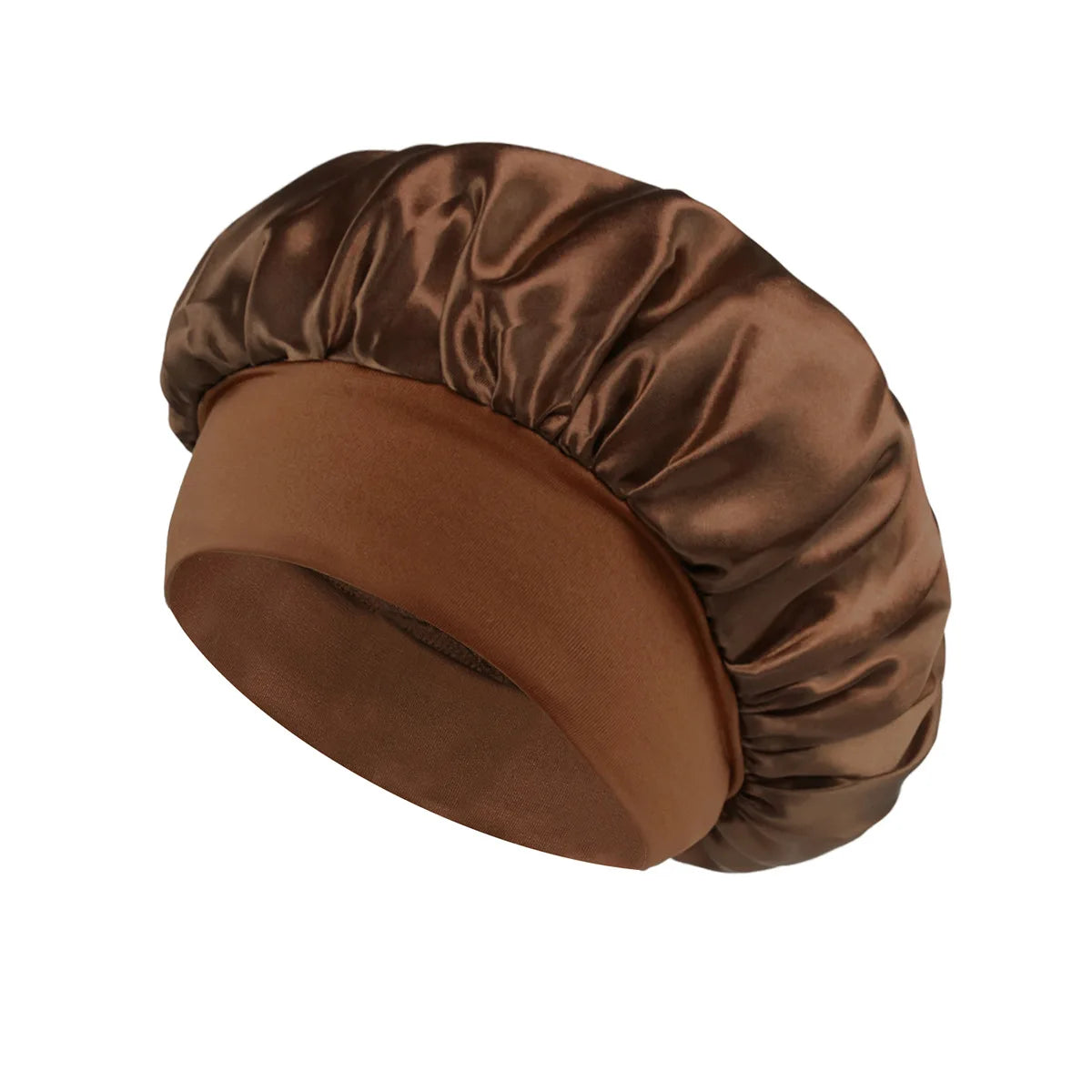 Premium Anti-Frizz Double-Sided Satin Hair Cap with Flexible Brim