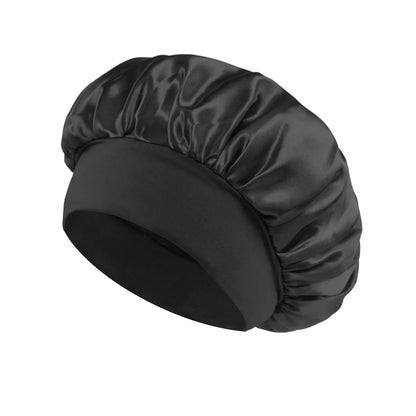 Premium Anti-Frizz Double-Sided Satin Hair Cap with Flexible Brim