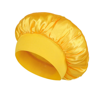 Premium Anti-Frizz Double-Sided Satin Hair Cap with Flexible Brim