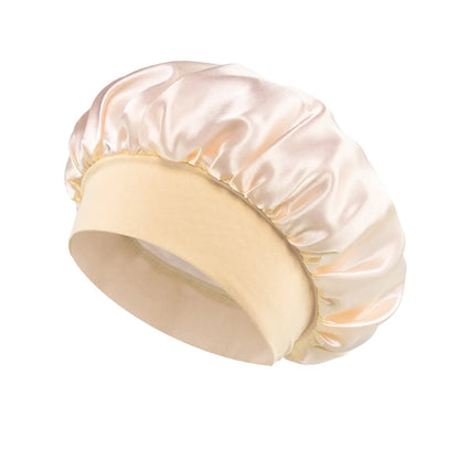 Premium Anti-Frizz Double-Sided Satin Hair Cap with Flexible Brim