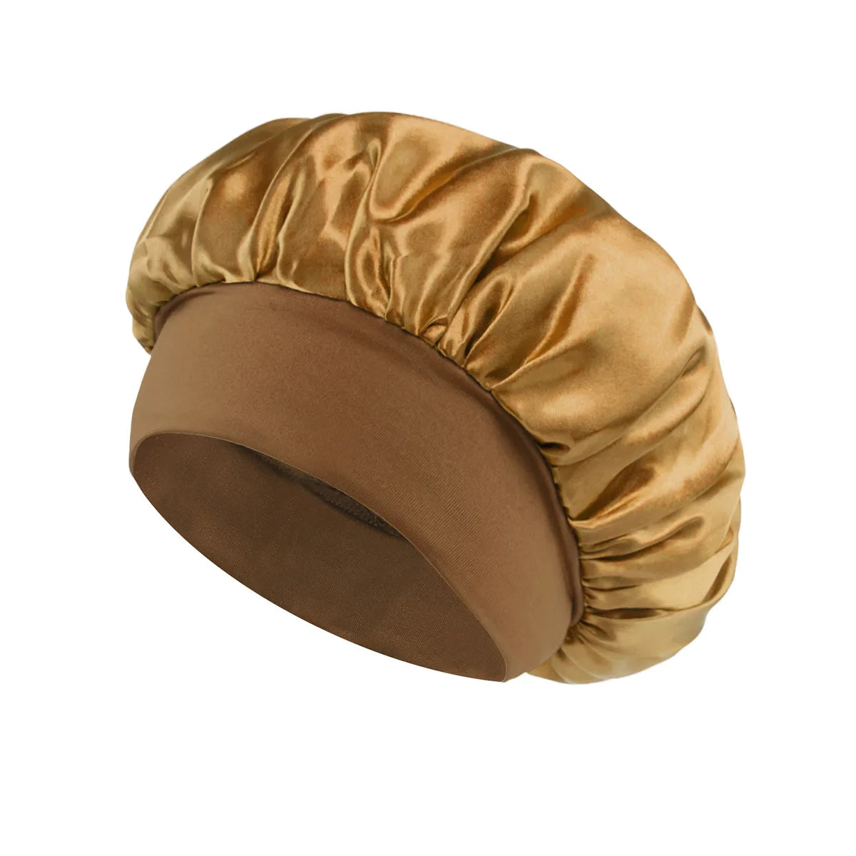 Premium Anti-Frizz Double-Sided Satin Hair Cap with Flexible Brim