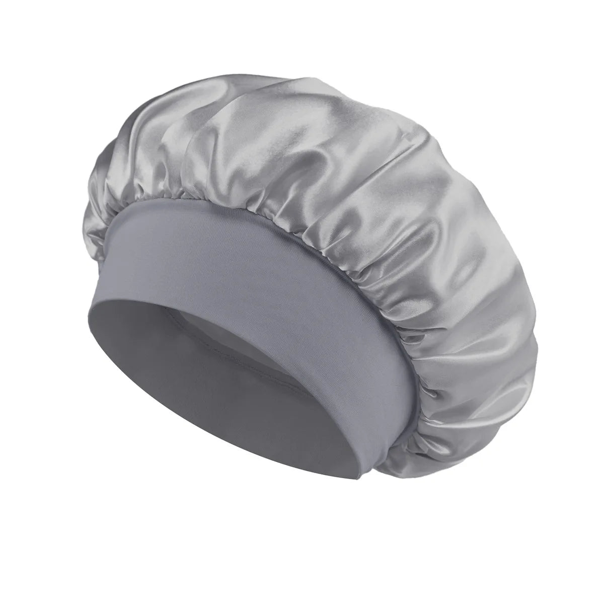 Premium Anti-Frizz Double-Sided Satin Hair Cap with Flexible Brim