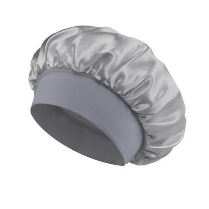 Premium Anti-Frizz Double-Sided Satin Hair Cap with Flexible Brim