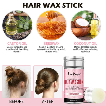 Professional Hair Wax Stick + FREE Brush Kit — Light Hold, Perfect Finish for 24 Hours