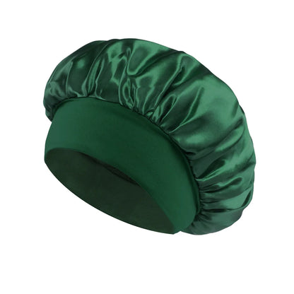 Premium Anti-Frizz Double-Sided Satin Hair Cap with Flexible Brim