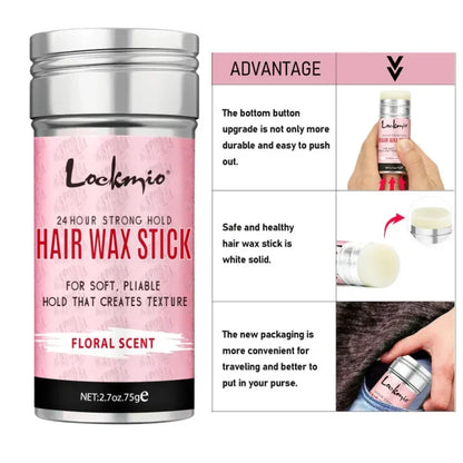 Professional Hair Wax Stick + FREE Brush Kit — Light Hold, Perfect Finish for 24 Hours