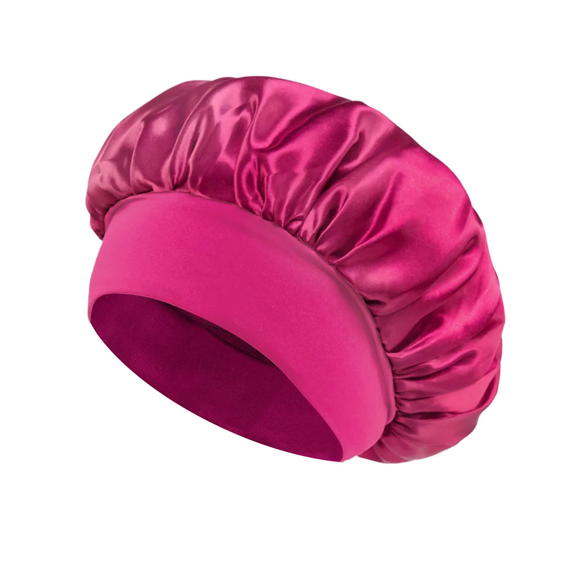 Premium Anti-Frizz Double-Sided Satin Hair Cap with Flexible Brim