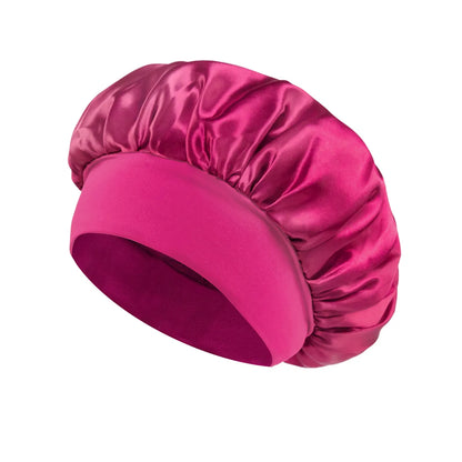 Premium Anti-Frizz Double-Sided Satin Hair Cap with Flexible Brim