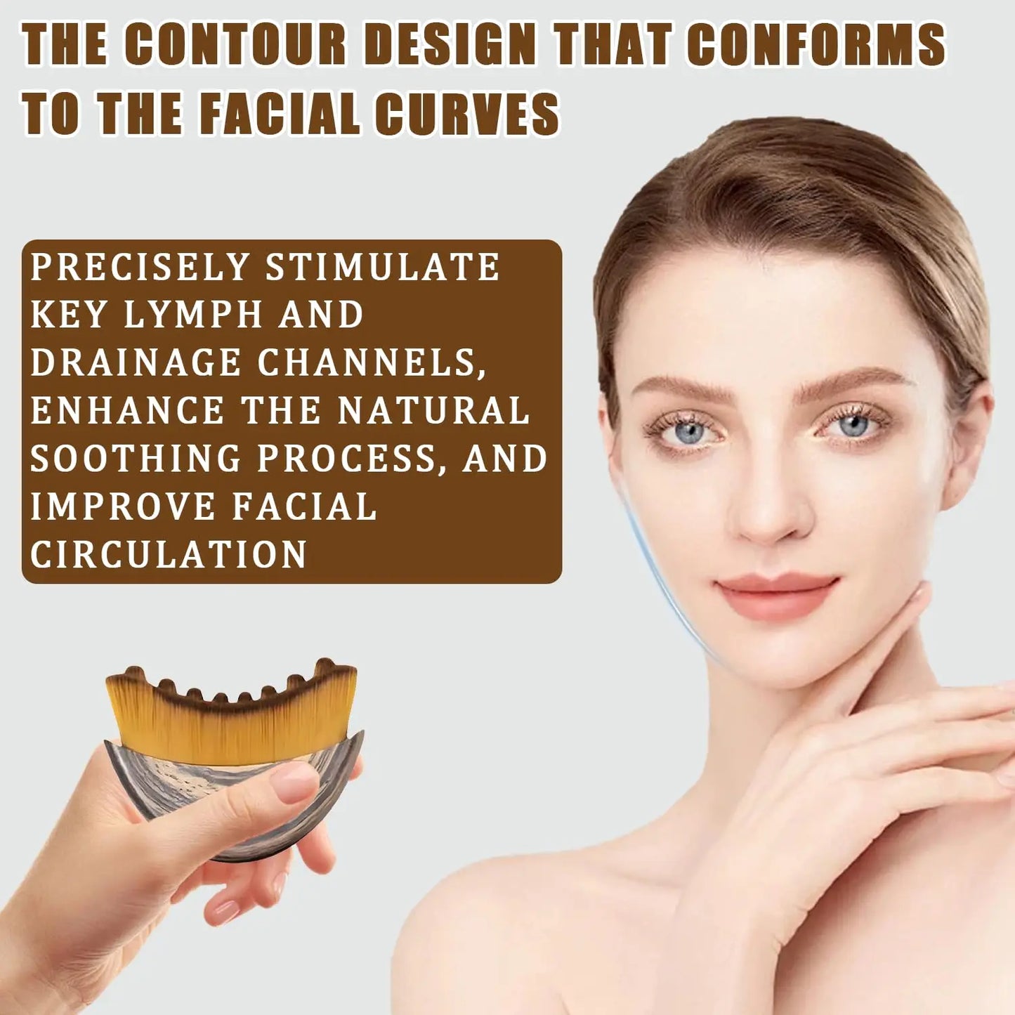 Ergonomic Facial Lymphatic Contour Brush